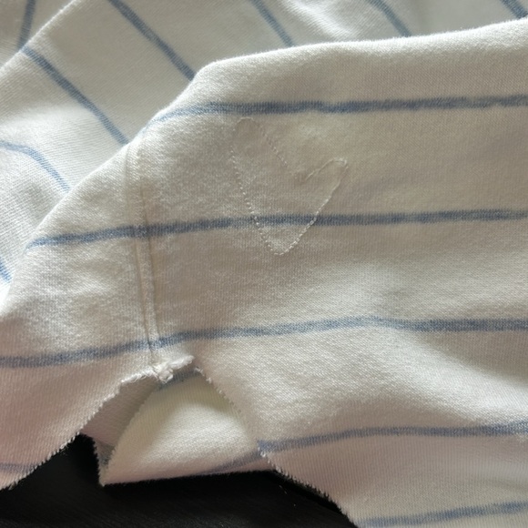 Frank and Eileen Tee Lab Oversized Continuous Sweatshirt White Blue Stripe S - Picture 6 of 13